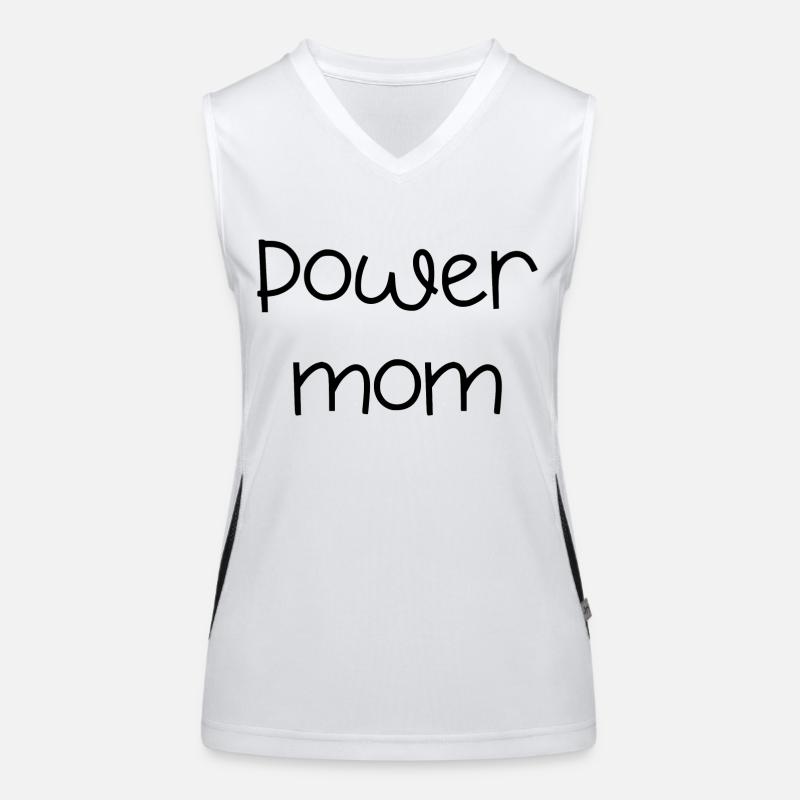 power mom Mama Mutter Kinder Eltern Schrift Funktionelles Kontrast-Tank Top für Frauen