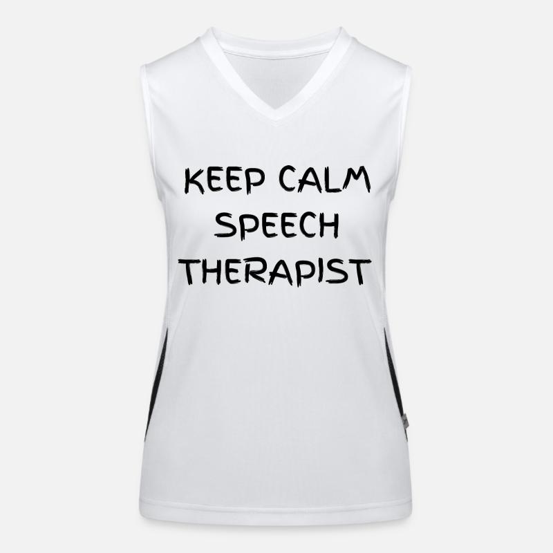 Keep calm speech therapist Women's Functional Contrast Tank Top