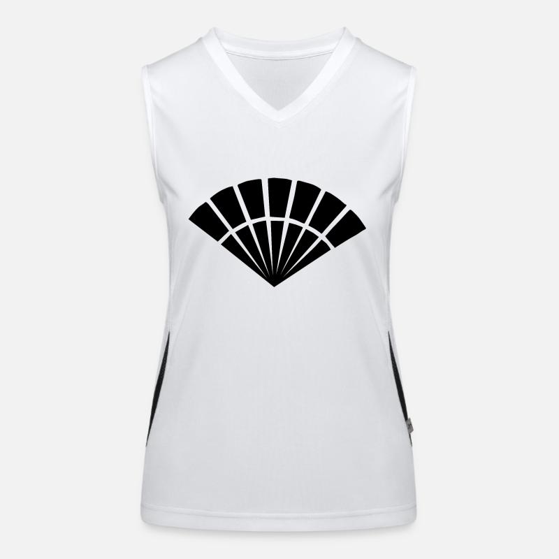 Japanese symbol, fan Women's Functional Contrast Tank Top