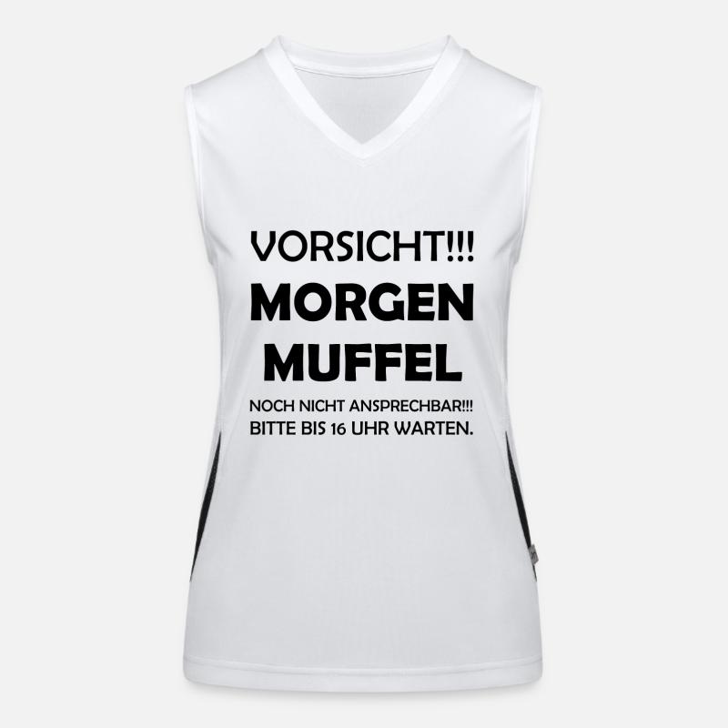 Morgenmuffel - Noch nicht ansprechen Bitte warten Funktionelles Kontrast-Tank Top für Frauen