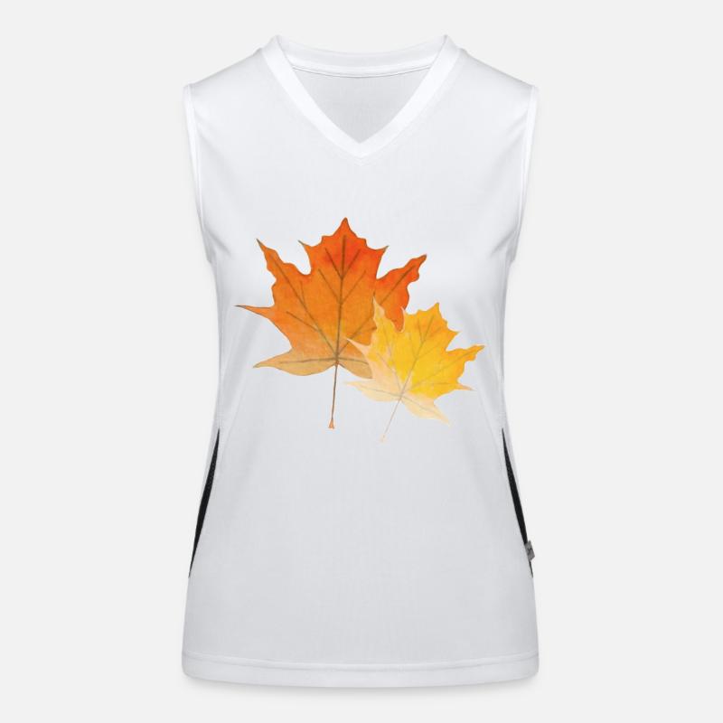 Feuilles d'érable Débardeur respirant contrasté Femme