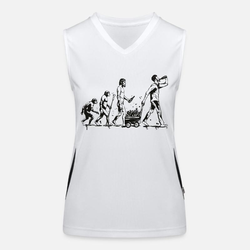 Die Evolution des Bieres Funktionelles Kontrast-Tank Top für Frauen