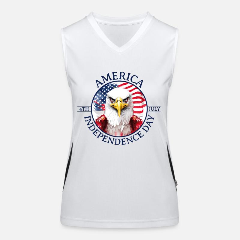 Ein Adler - Unabhängigkeitstag der Amerikaner Funktionelles Kontrast-Tank Top für Frauen