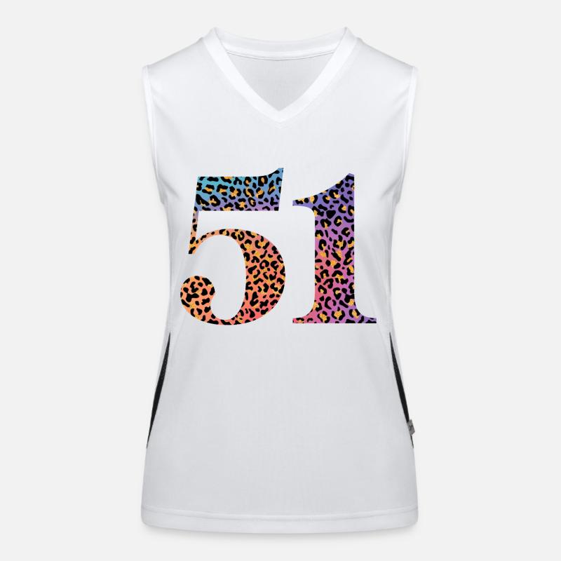 51. Geburtstag Leopard Funktionelles Kontrast-Tank Top für Frauen