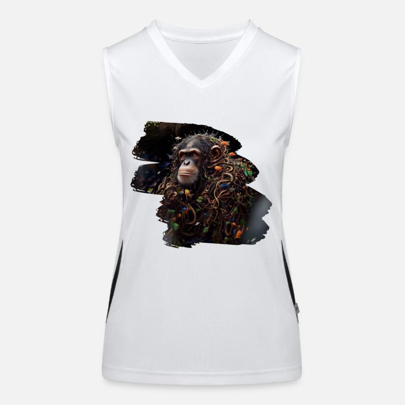 Abstract image of a monkey Women's Functional Contrast Tank Top