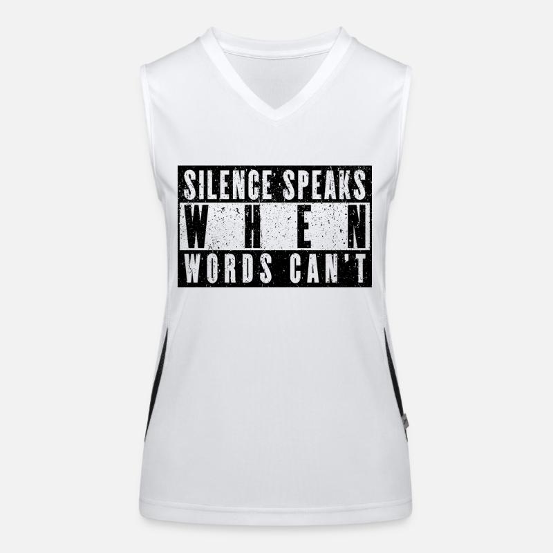 Schweigen spricht, wenn Worte es nicht können - Deep Thinker Funktionelles Kontrast-Tank Top für Frauen