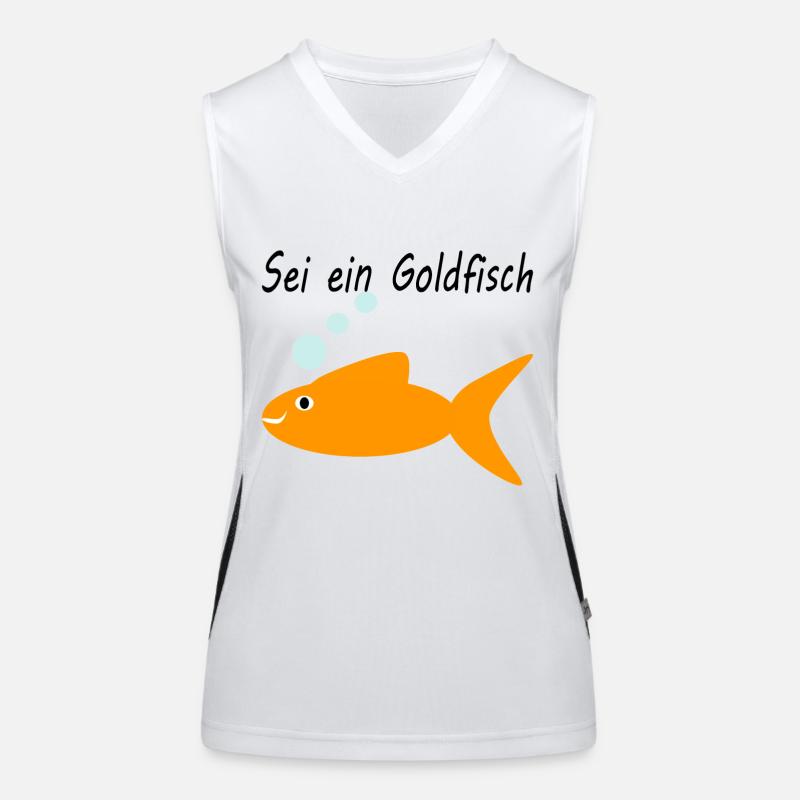 Sei ein Goldfisch Funktionelles Kontrast-Tank Top für Frauen