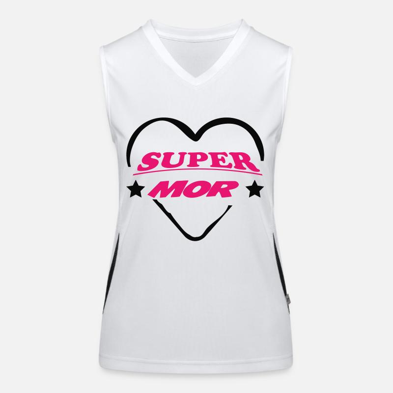 SUPER MOR - Women's Functional Contrast Tank Top - white/black