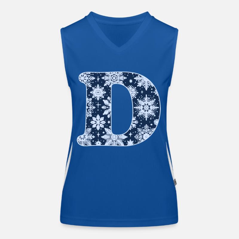 Buchstabe D Schneeflocken Funktionelles Kontrast-Tank Top für Frauen