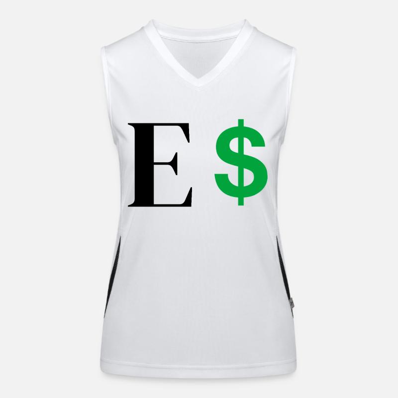 Buchstabe E Dollar Funktionelles Kontrast-Tank Top für Frauen