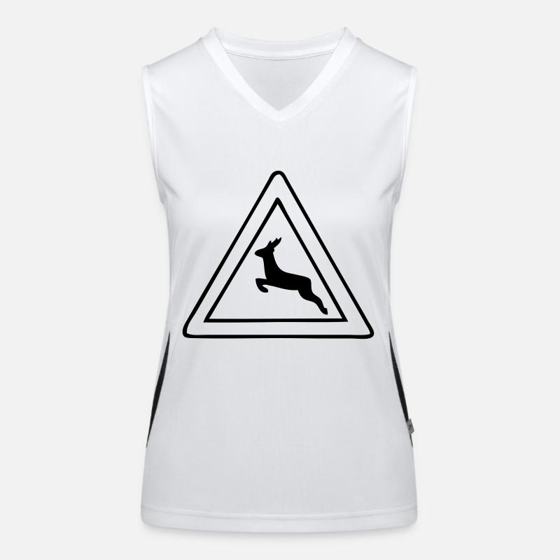 caution wild - Women's Functional Contrast Tank Top - white/black