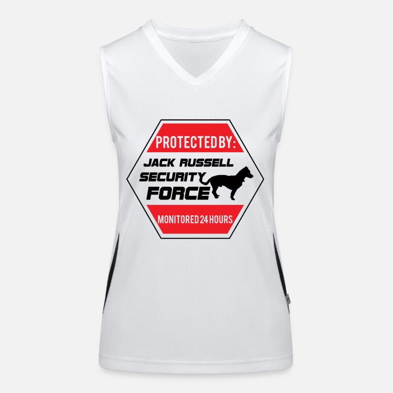 Hund / Jack Russell: Protected by Jack Russell Funktionelles Kontrast-Tank Top für Frauen