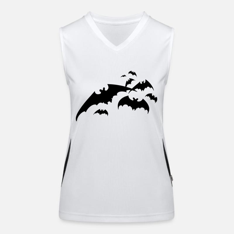 Bat flying fox vampire Halloween animal fly Women's Functional Contrast Tank Top