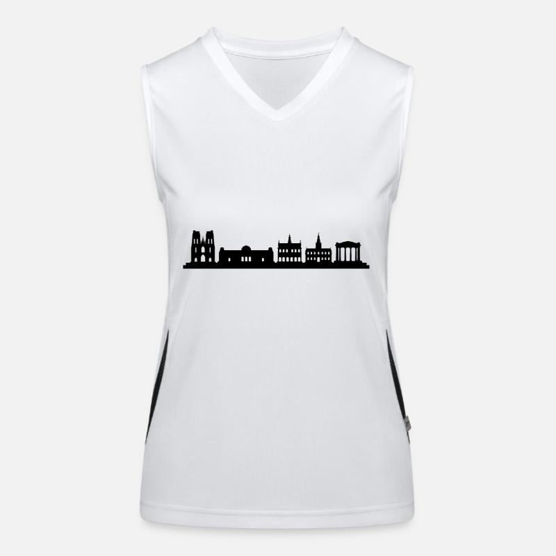 Brüssel Skyline Funktionelles Kontrast-Tank Top für Frauen