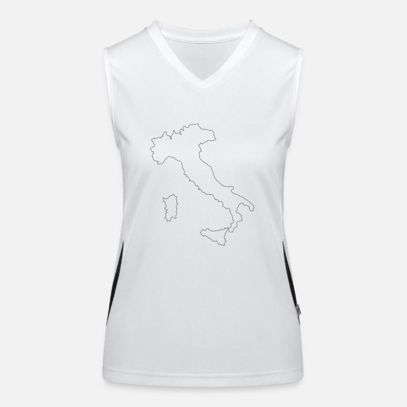 Italy map Women's Functional Contrast Tank Top