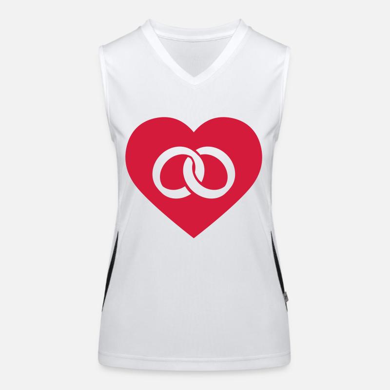 Wedding Rings in Heart Funktionelles Kontrast-Tank Top für Frauen