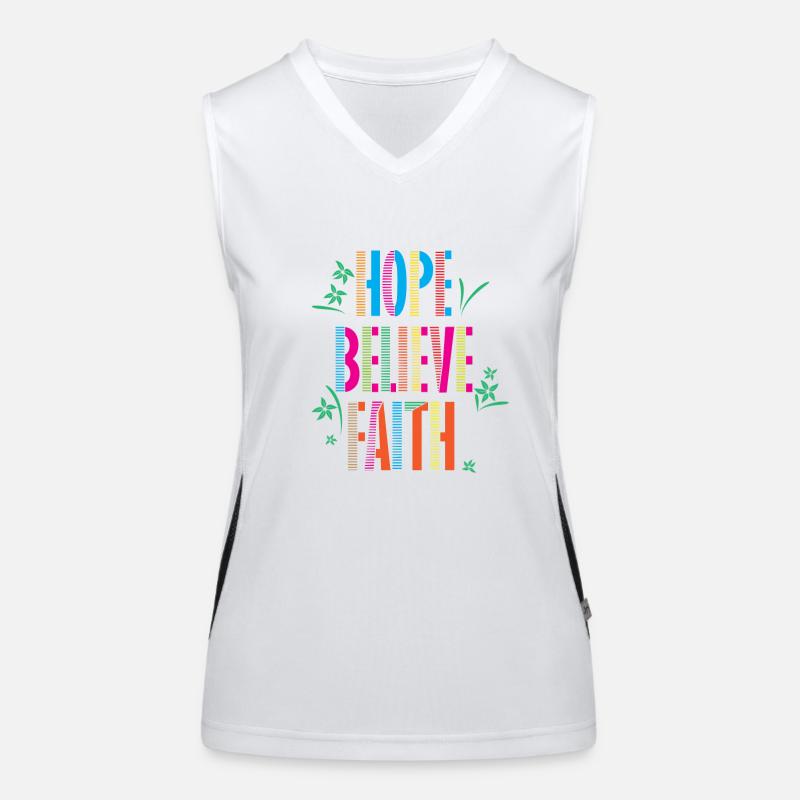 Hoffen Vertrauen Glauben Motivation Muster Funktionelles Kontrast-Tank Top für Frauen