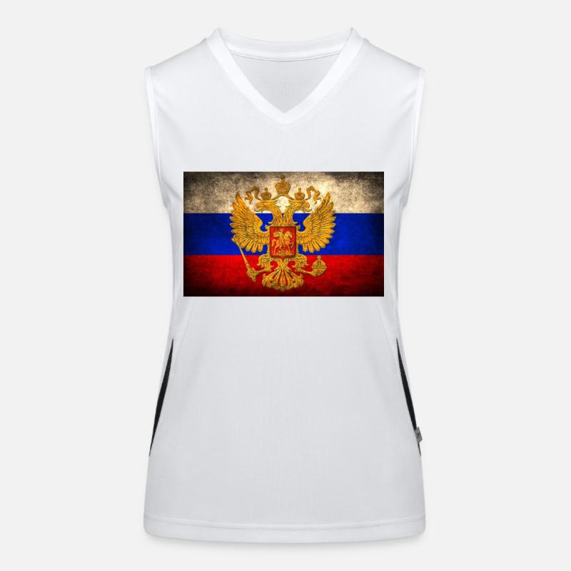 Russian flag Women's Functional Contrast Tank Top