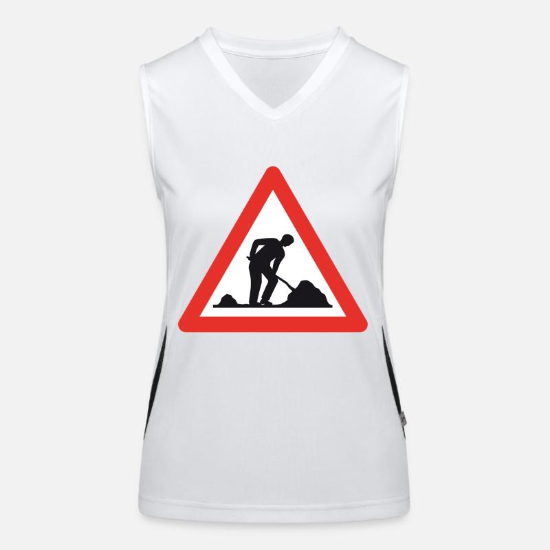 Attention chantier de construction! Débardeur respirant contrasté Femme