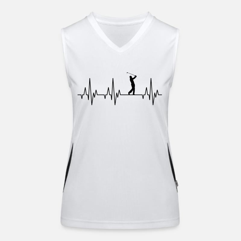 Herzschlag EKG Golf Golfer Golfspieler Golfplatz Funktionelles Kontrast-Tank Top für Frauen