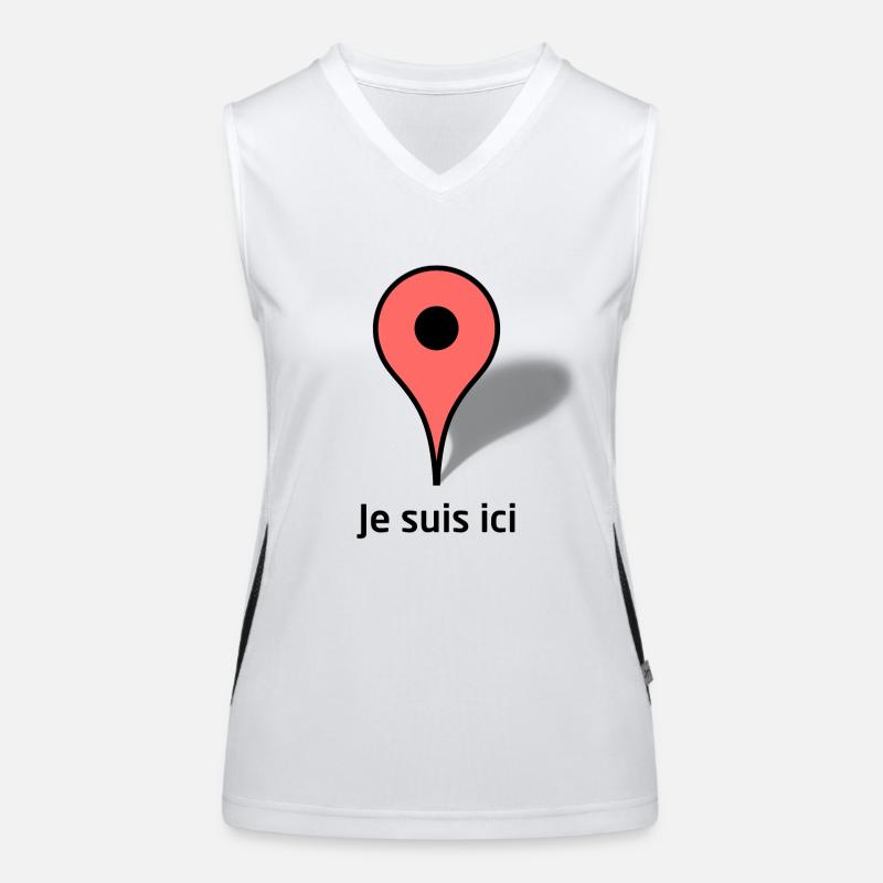 I am here - Women's Functional Contrast Tank Top - white/black