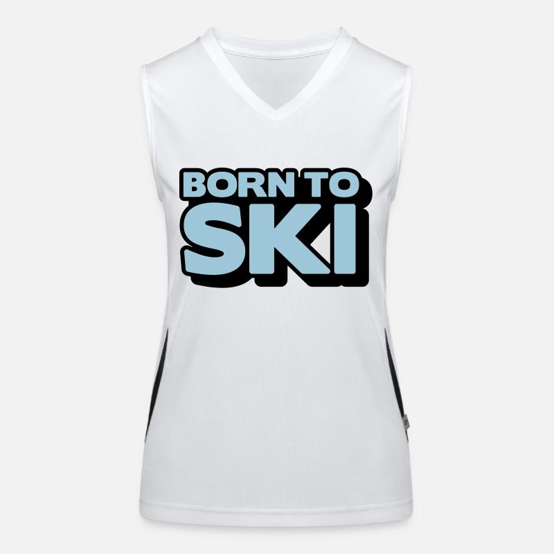 born to ski 2 col Débardeur respirant contrasté Femme
