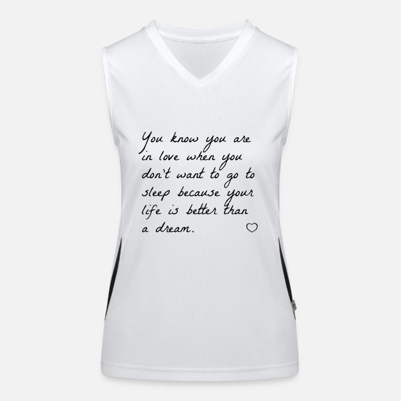 love quotes de Funktionelles Kontrast-Tank Top für Frauen