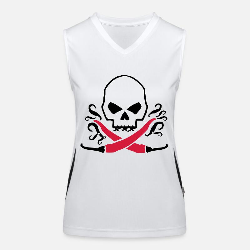 Chilli skull Funktionelles Kontrast-Tank Top für Frauen