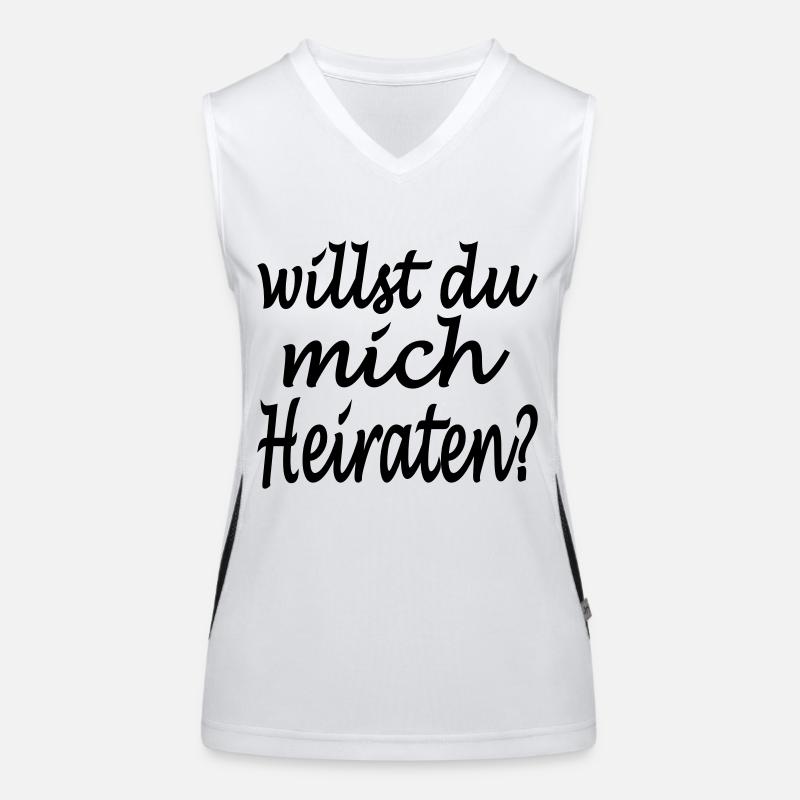 willst du mich heiraten Funktionelles Kontrast-Tank Top für Frauen