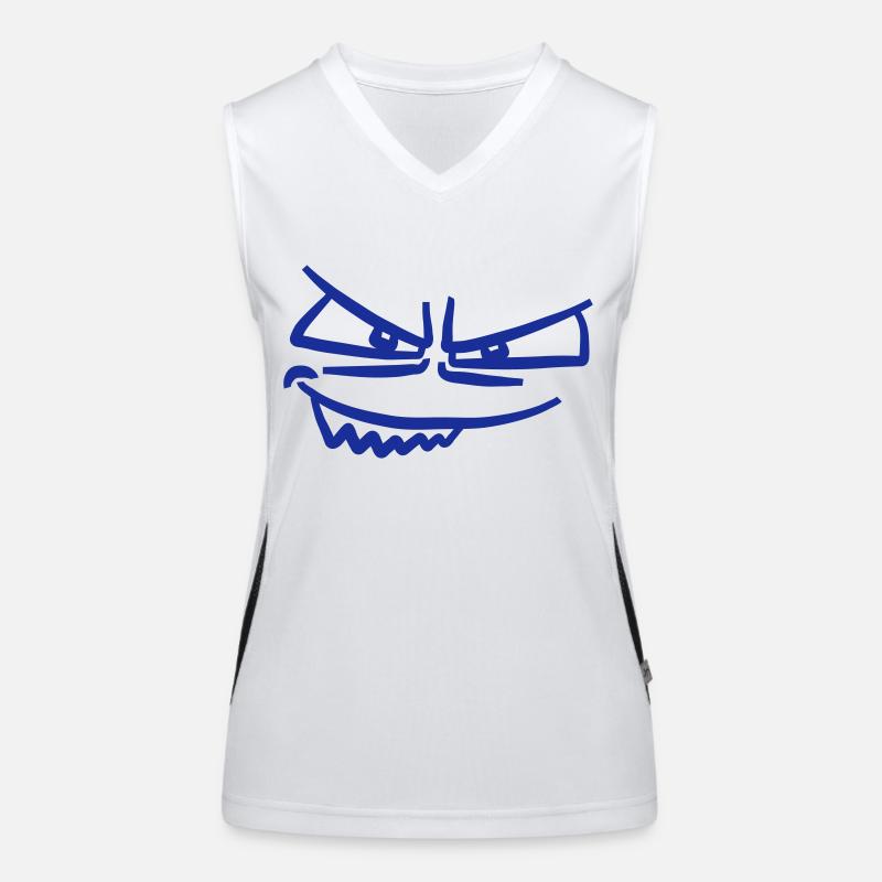Cool evil Monster face Women's Functional Contrast Tank Top