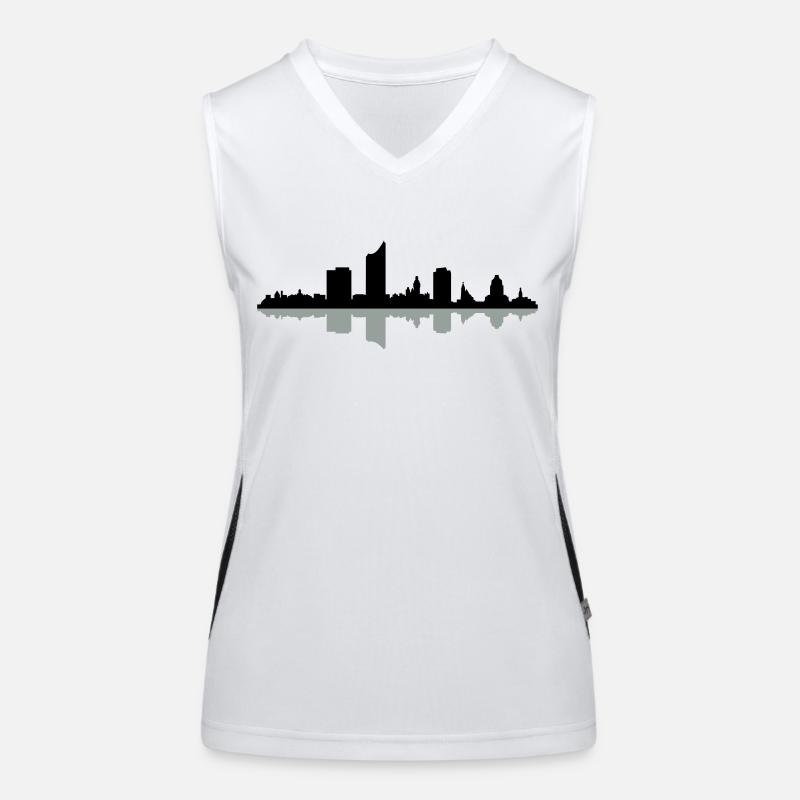 Skyline Leipzig Funktionelles Kontrast-Tank Top für Frauen