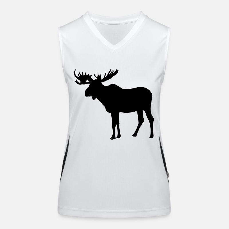 Elch - Moose - Elk Funktionelles Kontrast-Tank Top für Frauen