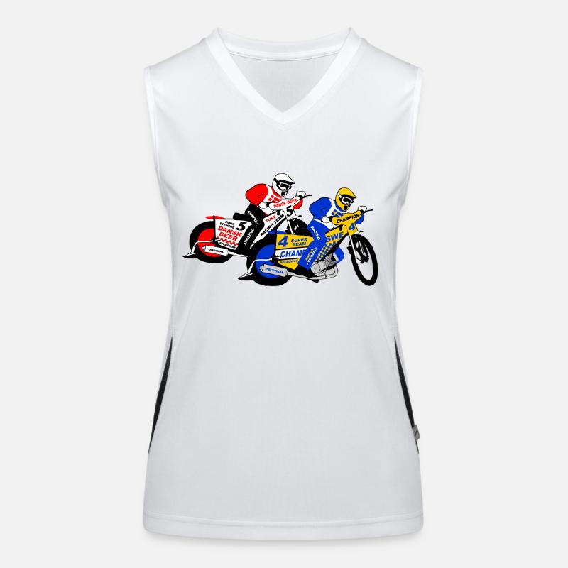 Speedway Racing - Women's Functional Contrast Tank Top - white/black
