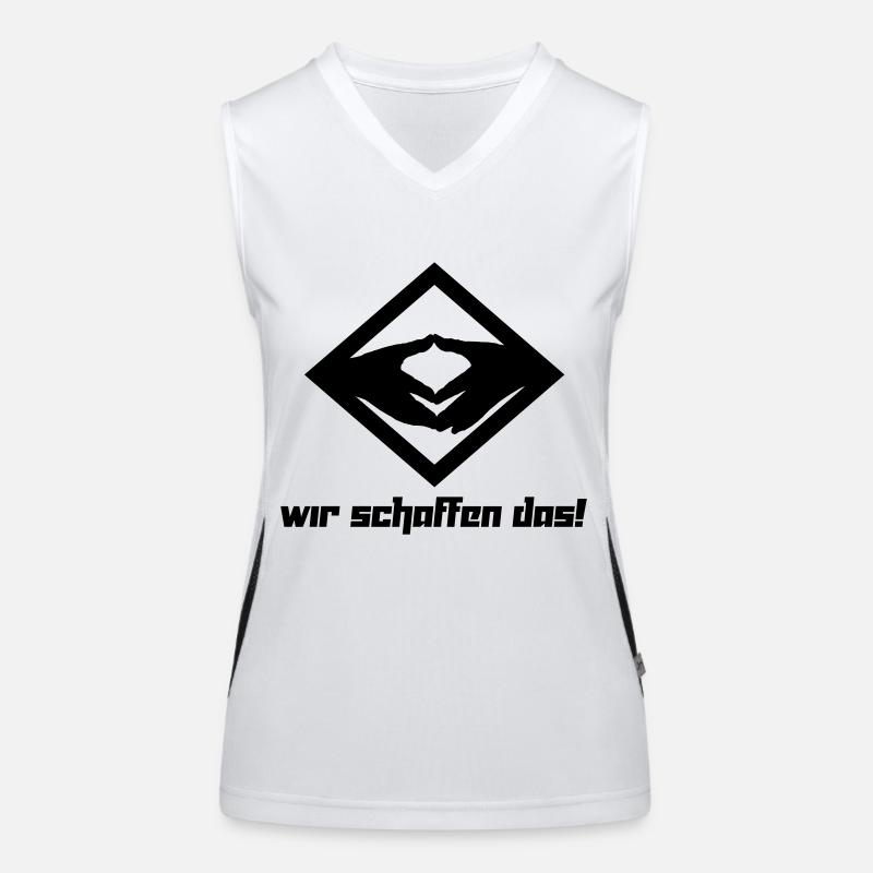 Wir schaffen das! (Vektor) Funktionelles Kontrast-Tank Top für Frauen