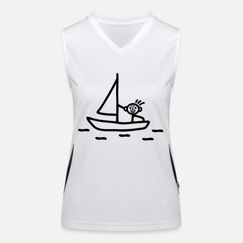 Sail stick figure Women's Functional Contrast Tank Top