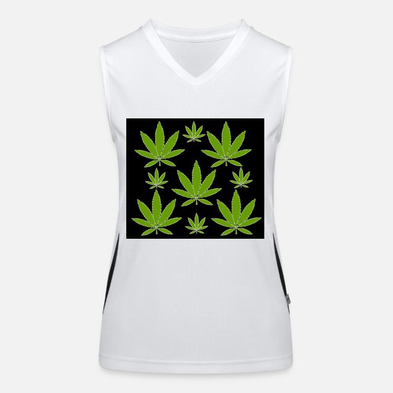 Hemp pattern green Women's Functional Contrast Tank Top