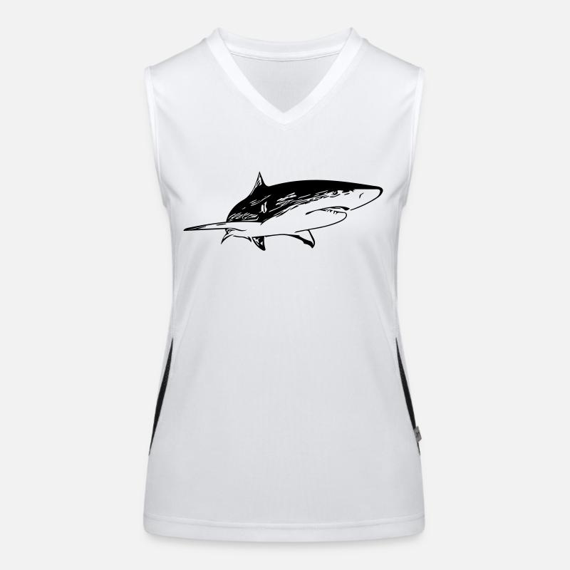 Shark - Vintage Vector Design Women's Functional Contrast Tank Top