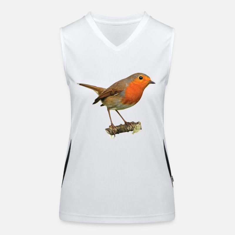 Rotkehlchen1 Robin Funktionelles Kontrast-Tank Top für Frauen