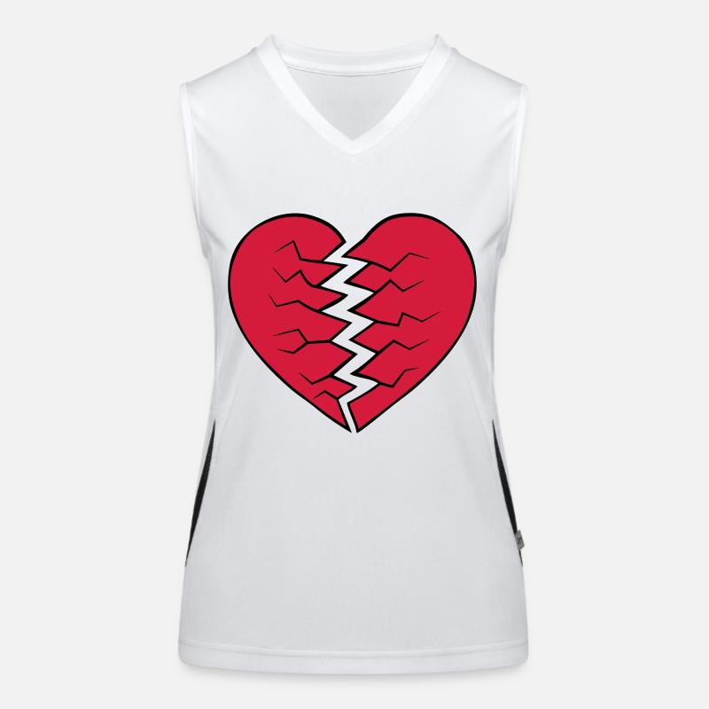 Heart broken design Women's Functional Contrast Tank Top