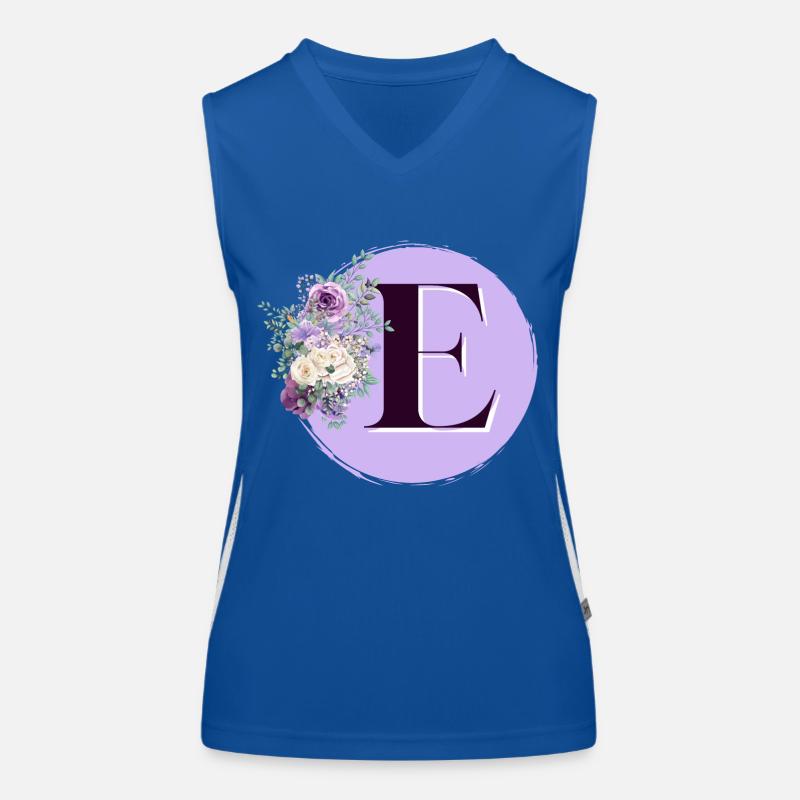 lettre E Couronne de fleurs Débardeur respirant contrasté Femme