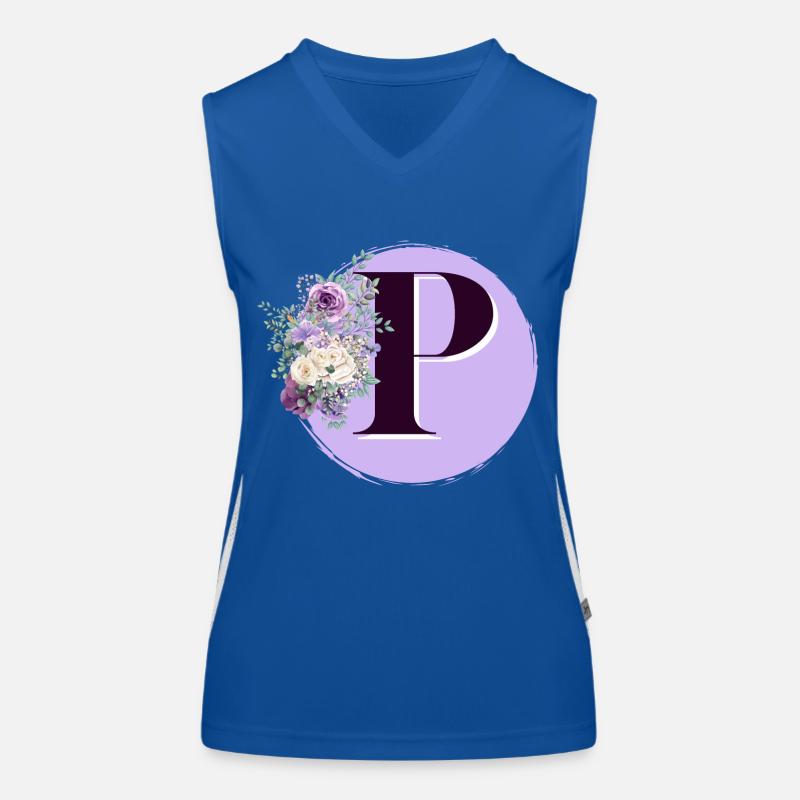 Buchstabe P Blumenkrone Funktionelles Kontrast-Tank Top für Frauen