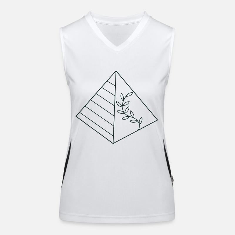 Pyramide mit Blumenbewuchs Funktionelles Kontrast-Tank Top für Frauen