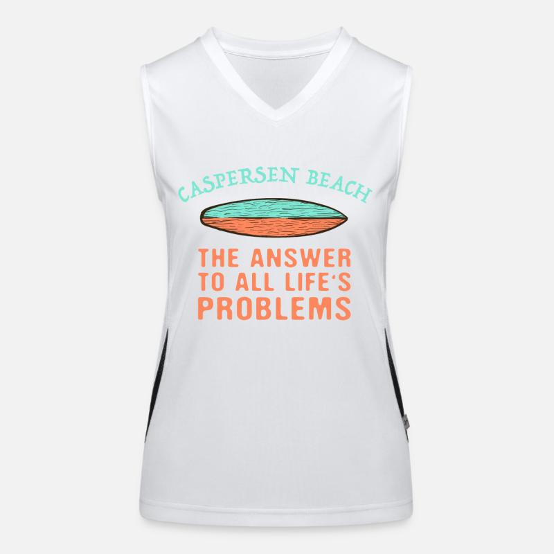 Caspersen Beach Answer To All Life's Problems Funktionelles Kontrast-Tank Top für Frauen