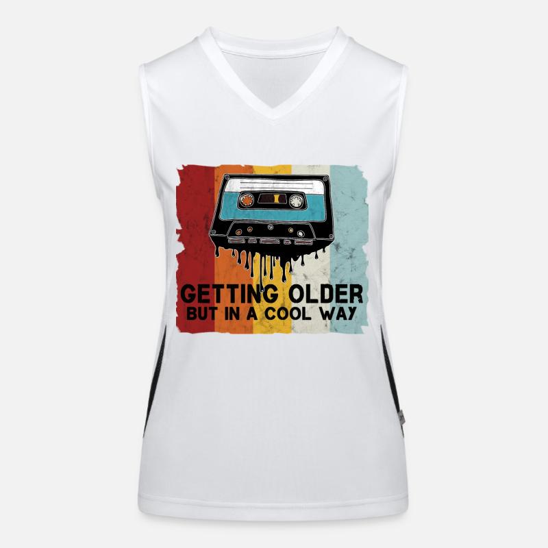 Retro Kassette Spruch Funktionelles Kontrast-Tank Top für Frauen