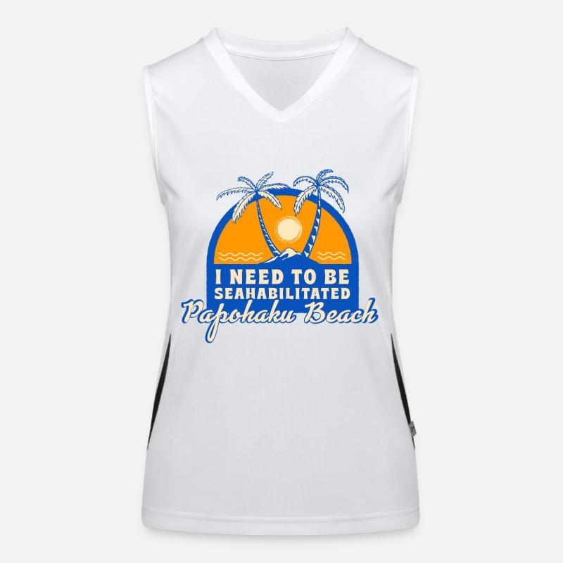 I Need To Be Seahabilitated Papohaku Beach Summer Funktionelles Kontrast-Tank Top für Frauen