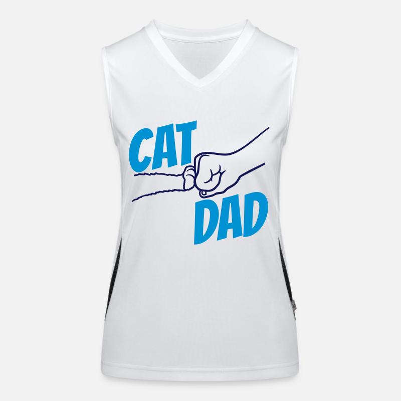 Cat Dad Logo Design Women's Functional Contrast Tank Top