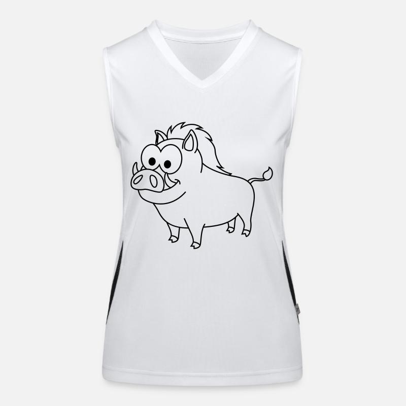 Wild Boar Comic Animal Women's Functional Contrast Tank Top