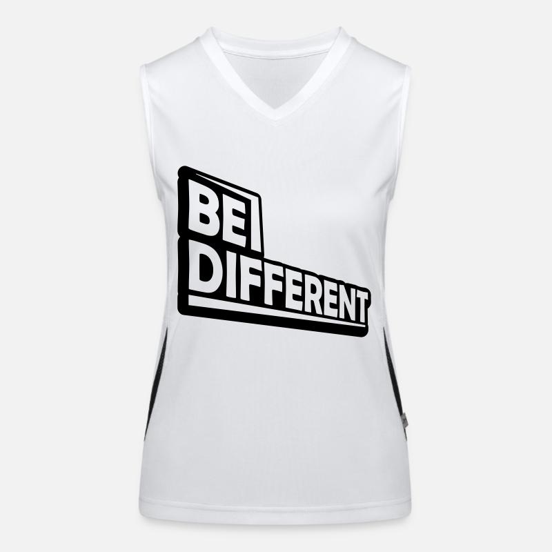 Be different Logo Design Funktionelles Kontrast-Tank Top für Frauen