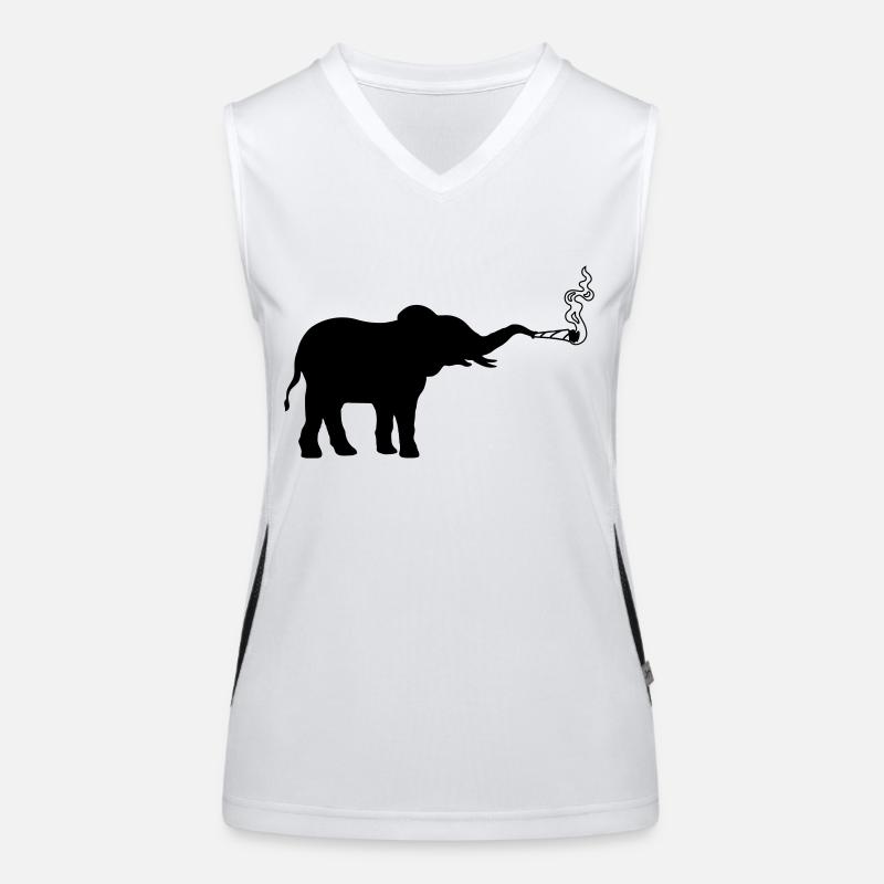 Joint Weed kiffender Elefant Funktionelles Kontrast-Tank Top für Frauen