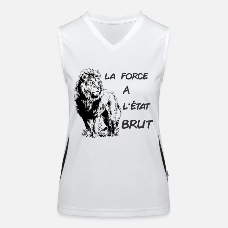 lion la force à l etat brut Débardeur respirant contrasté Femme